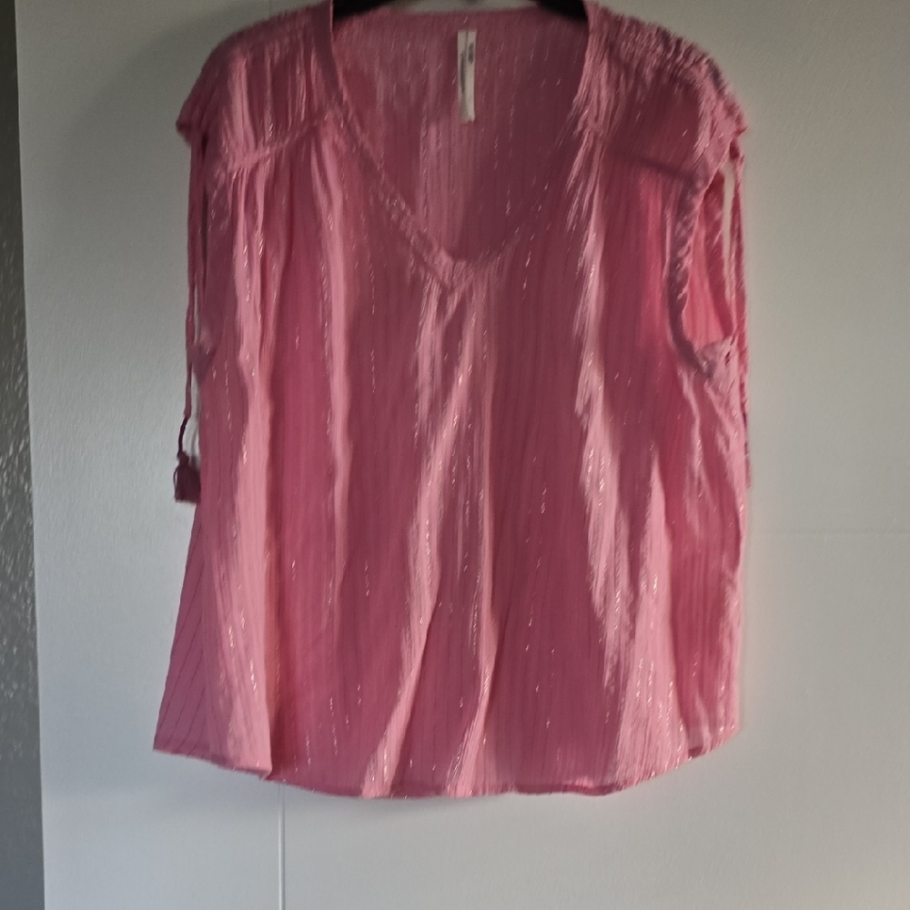 Anthropologie Rose Shimmer Blouse